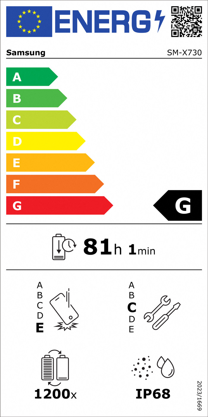 Samsung Galaxy Tab S11 11 Zoll 256GB Wi-Fi Silber + Ladeset energielabel