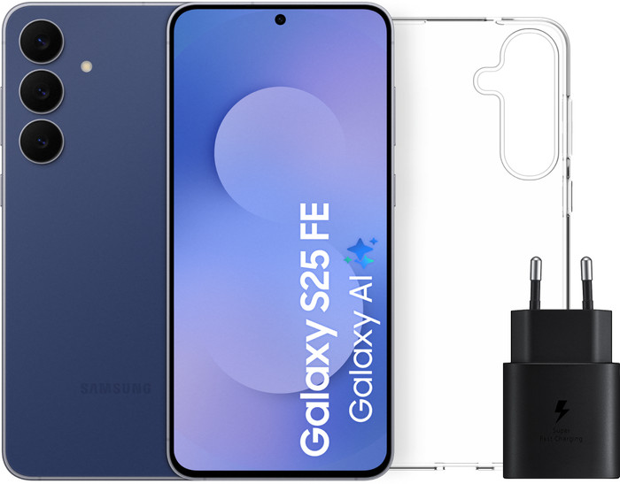 Samsung Galaxy S25 FE 256GB Dark Blue 5G + Accessory Pack Main Image