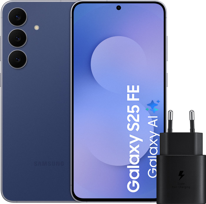 Samsung Galaxy S25 FE 128GB Dunkelblau 5G + Samsung Ladegerät 25 Watt Schwarz Main Image