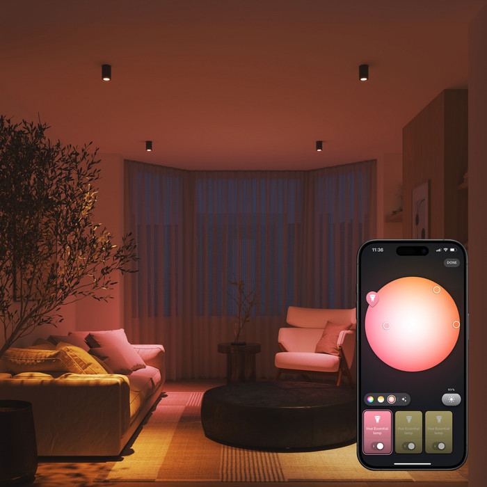 Philips Hue Essential White and Color GU10 3-pack product in use