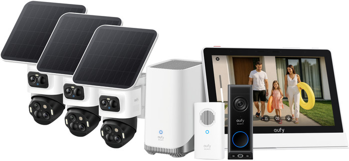 eufyCam S4 3er-Pack + HomeBase 3 + Video Doorbell E340 + Smart Display E10 Main Image