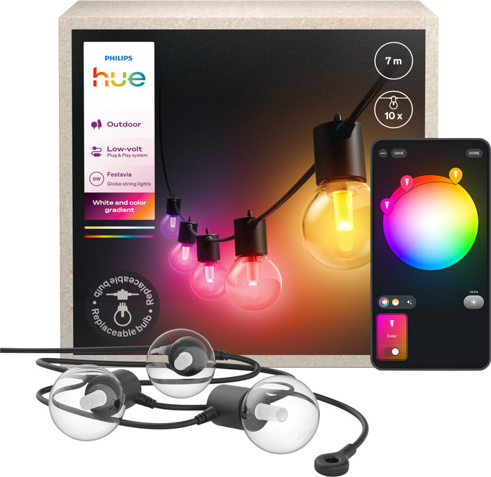 Philips Hue Festavia Globe Lichterkette - 7 Meter - 10 Lampen Main Image