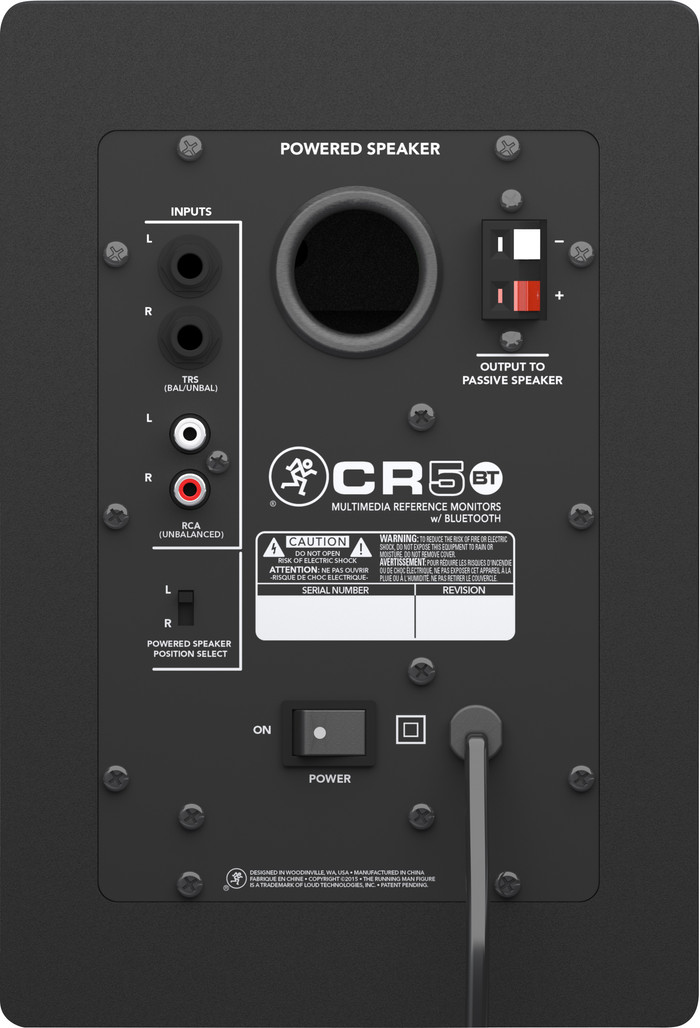 Mackie CR5BT Schwarz (Paar) rückseite