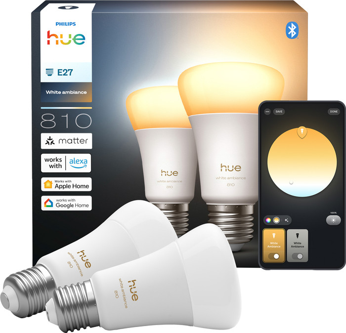 Philips Hue A60 White Ambiance 810 lm E27 Doppelpack Main Image