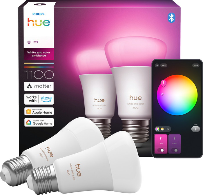 Philips Hue White and Color E27 1100lm 3-pack front
