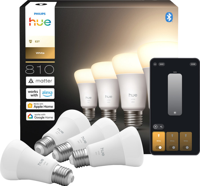 Philips Hue A60 White E27 810 lm 4er-Pack Main Image