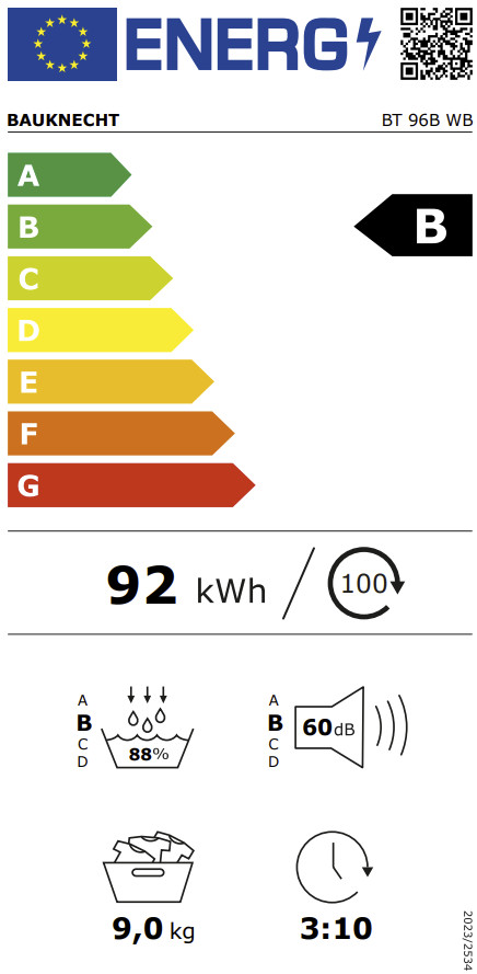 Bauknecht BT 96B WB energielabel