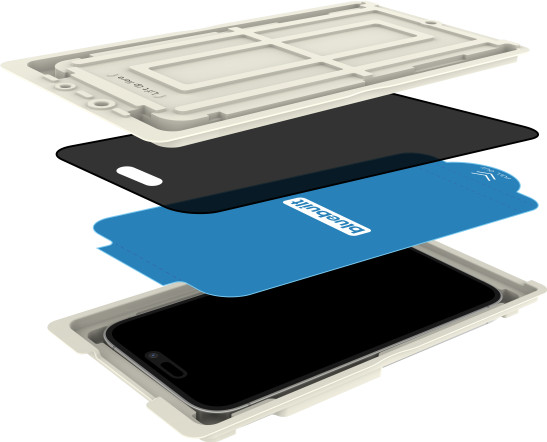 BlueBuilt Apple iPhone 17 Pro Max Blickschutzfilter Panzerglas detail