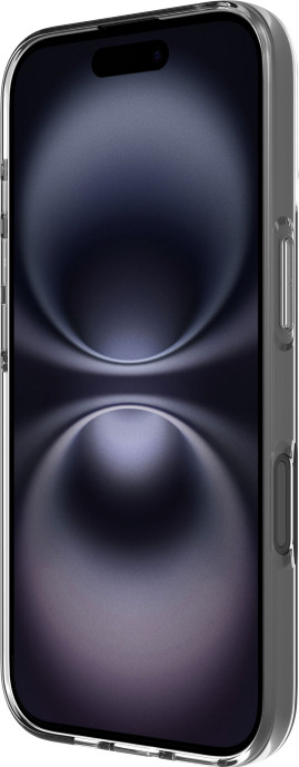 Back Cover iPhone 17 Transparent + BlueBuilt iPhone 17 Screen Protector Glass left side