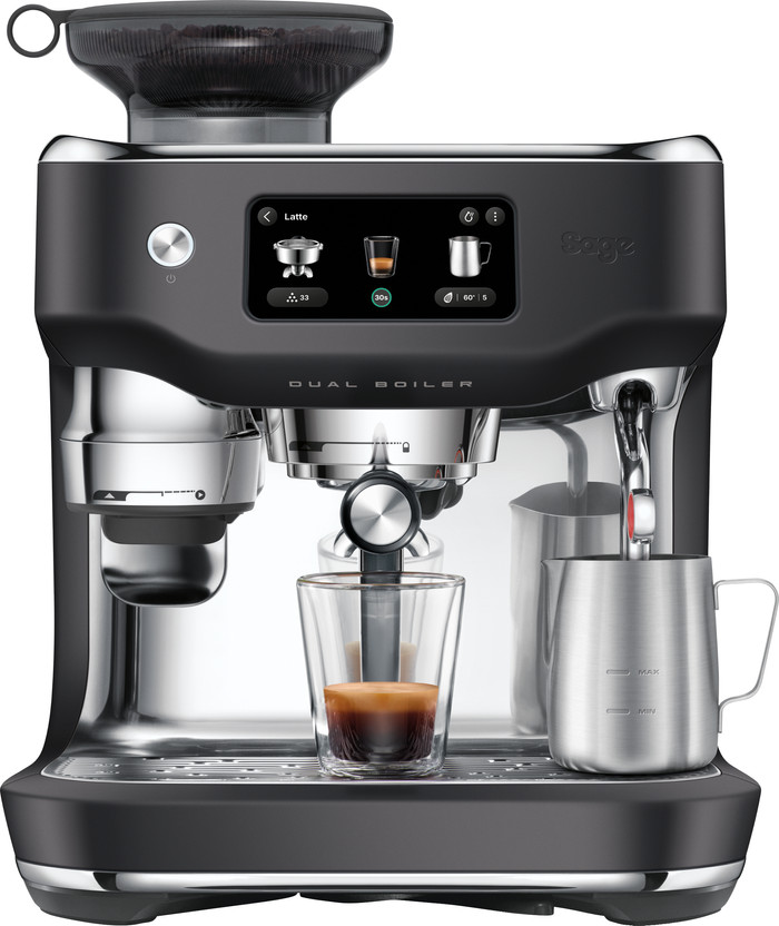 Sage The Oracle Dual Boiler Trüffelschwarz produkt in gebrauch