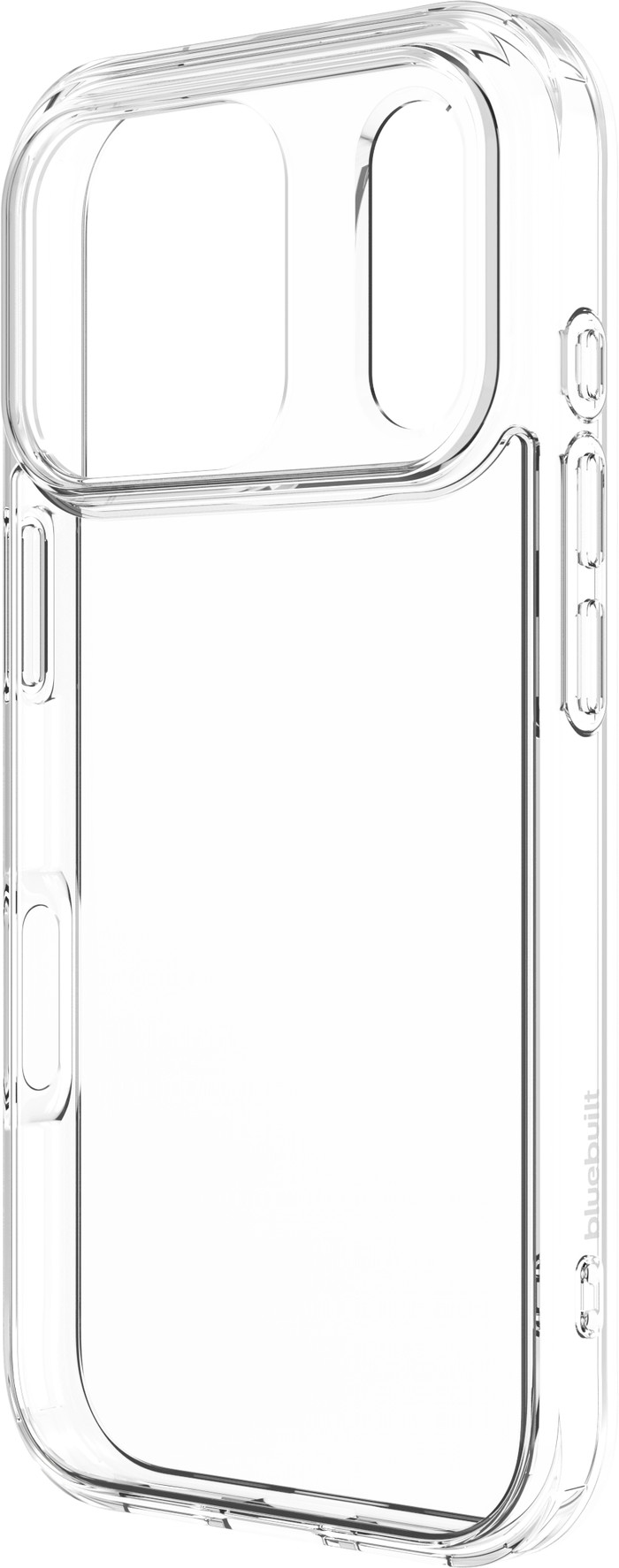 BlueBuilt Protective Backcover iPhone 17 Pro Transparent + BlueBuilt iPhone 17 Pro Panzerglas rechte seite