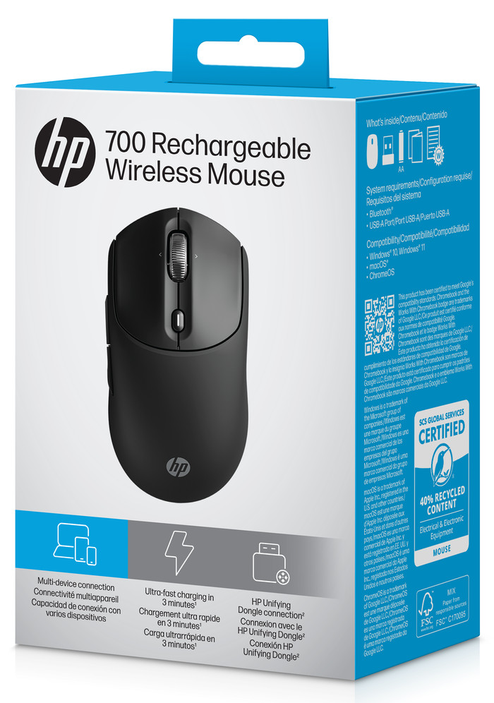 HP 700 Rechargeable Wireless Mouse packaging