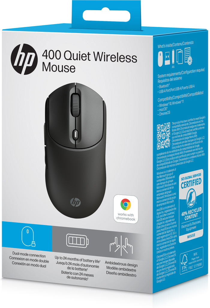 HP 400 Leise Kabellose Maus Schwarz verpackung