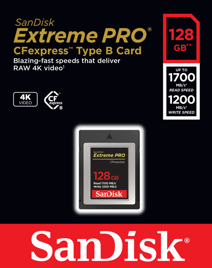 SanDisk Extreme PRO 128GB CFexpress Type B packaging