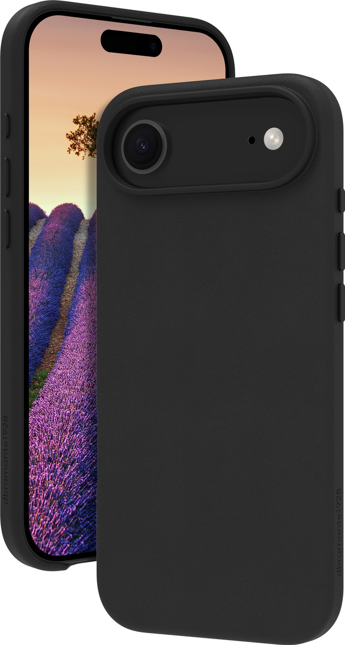 DBramante1928 Roskilde Apple iPhone 17 Air Backcover mit MagSafe Leder Schwarz vorne