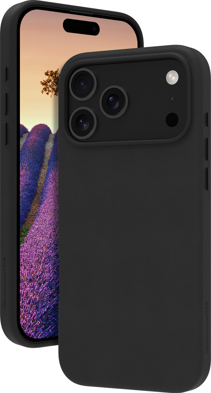 DBramante1928 Roskilde Apple iPhone 17 Pro Max Backcover mit MagSafe Leder Schwarz vorne