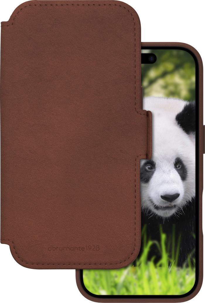 DBramante1928 Lynge iPhone 17 Book Case Leder Braun vorne
