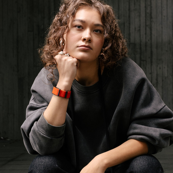 Polar Loop Armband Orange S/M/L produkt in gebrauch