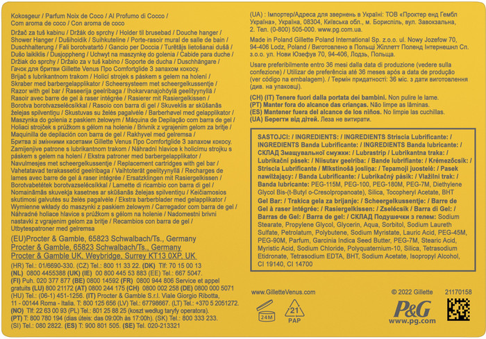 Gillette Venus Pro ComfortGlide + 6 Ersatzklingen verpackung