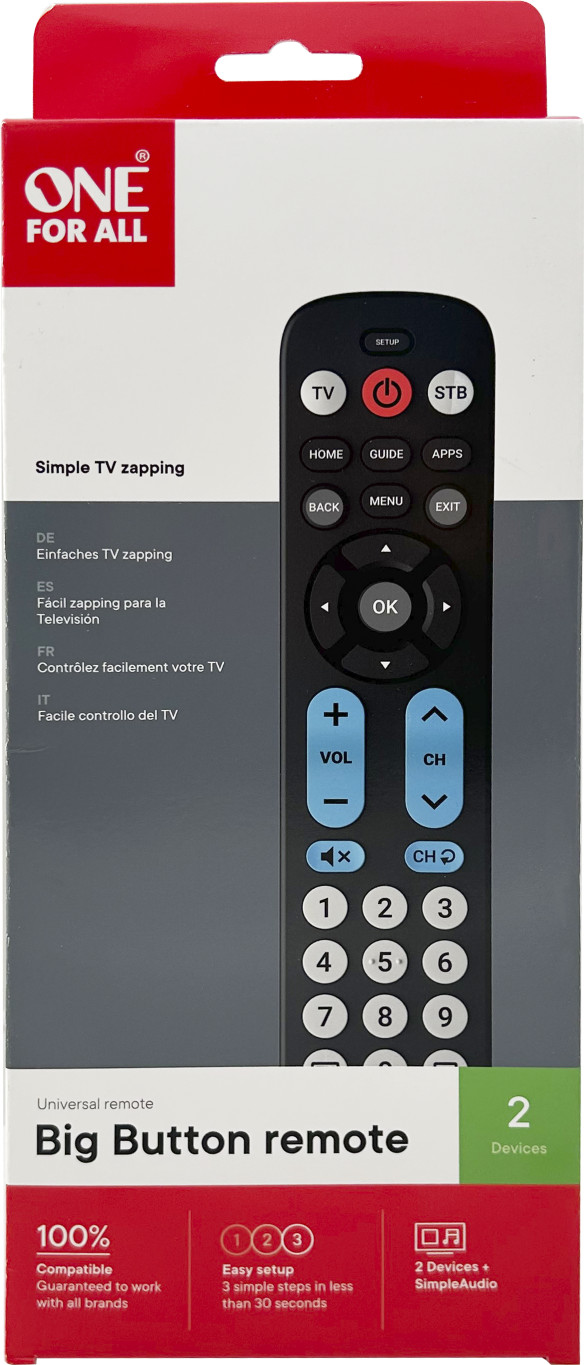 One For All URC6821 Easy/Senior Citizen Remote packaging