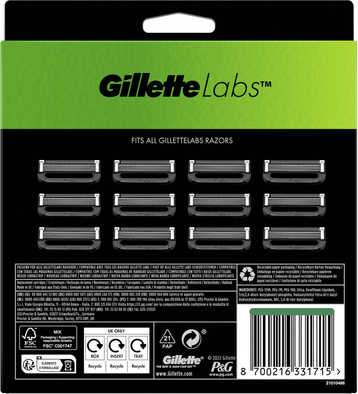 Gillette Labs + 13 Ersatzklingen verpackung