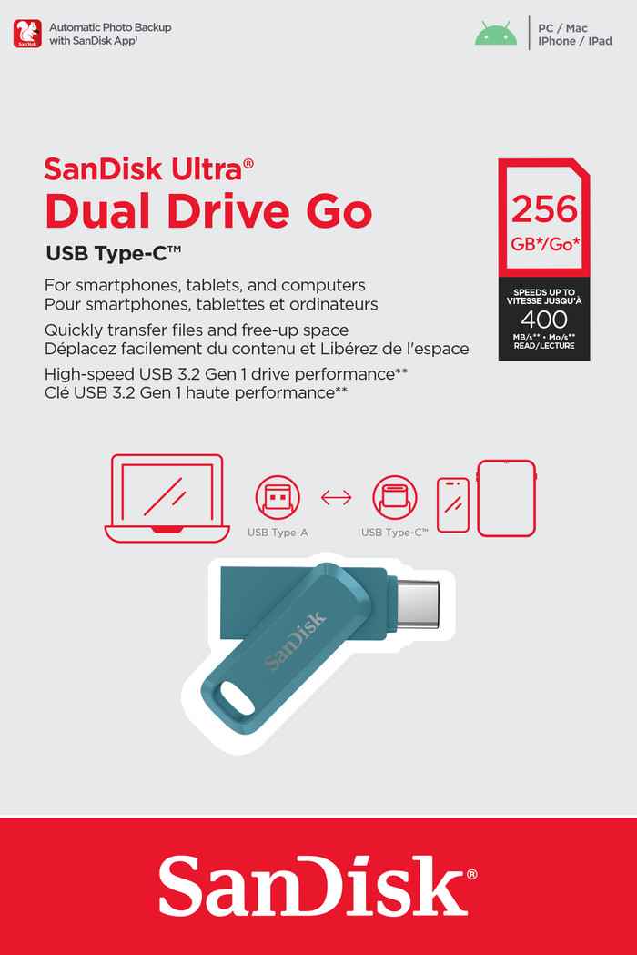 SanDisk Ultra Dual Drive USB-C 256GB Navagio Bay verpackung