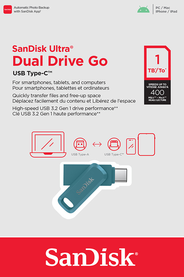 SanDisk Ultra Dual Drive USB-C 1TB Navagio Bay verpackung