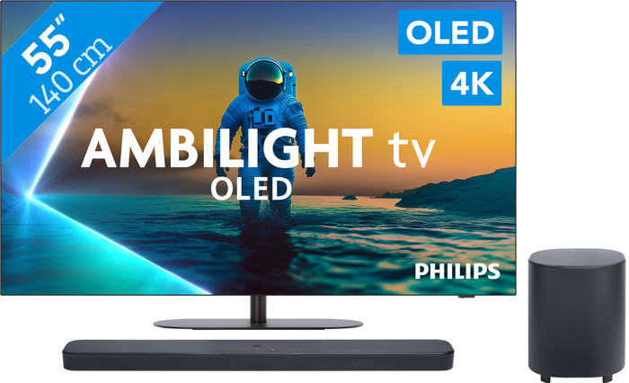 Philips Ambilight 55 Zoll OLED810 4K (2025) + JBL Bar 500 M2 Schwarz Main Image