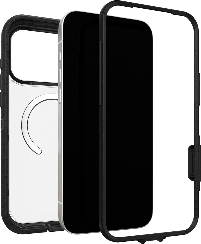 OtterBox Defender Pro XT iPhone 17 Pro Max Back Cover MagSafe Magnet Transparent Black combined product