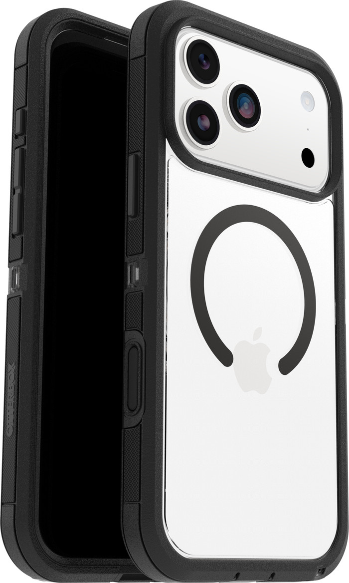 OtterBox Defender Pro XT iPhone 17 Pro Max Back Cover MagSafe Magnet Transparent Black combined product