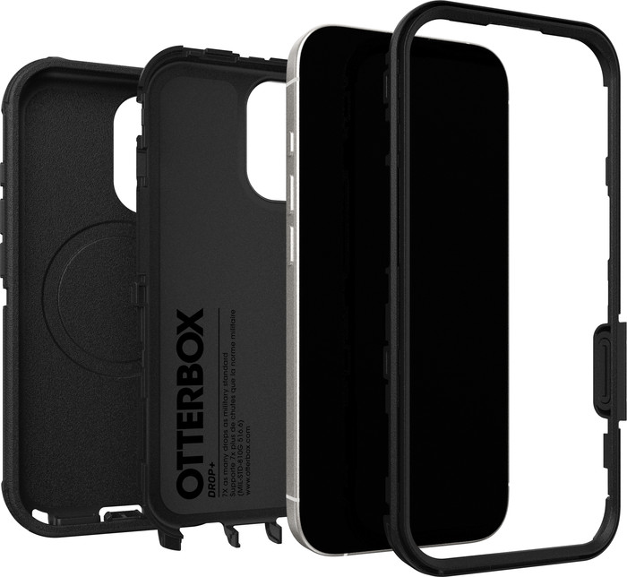 OtterBox Defender Pro iPhone 17 Back Cover with MagSafe Magnet Black combined product