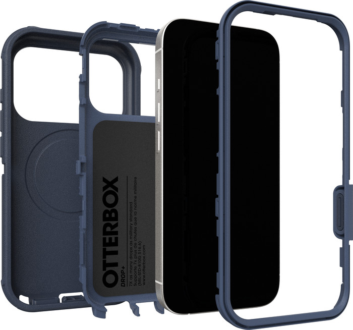 OtterBox Defender Pro iPhone 17 Pro Back Cover with MagSafe Magnet Blue combined product