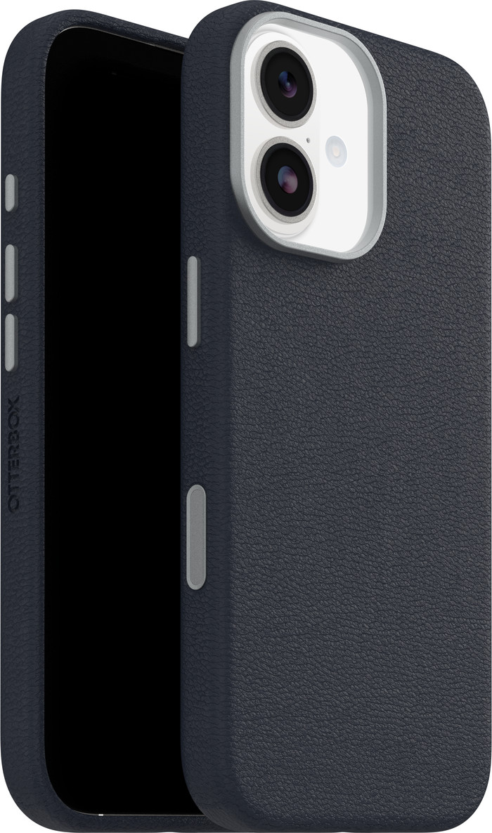 OtterBox Symmetry iPhone 17 Back Cover with MagSafe Magnet Leather Blue combined product