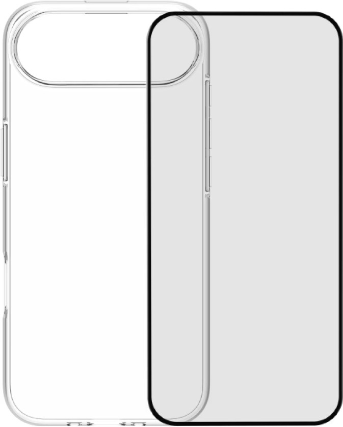 BlueBuilt Back Cover iPhone 17 Air Transparent + BlueBuilt iPhone 17 Air Screen Protector Glass Main Image