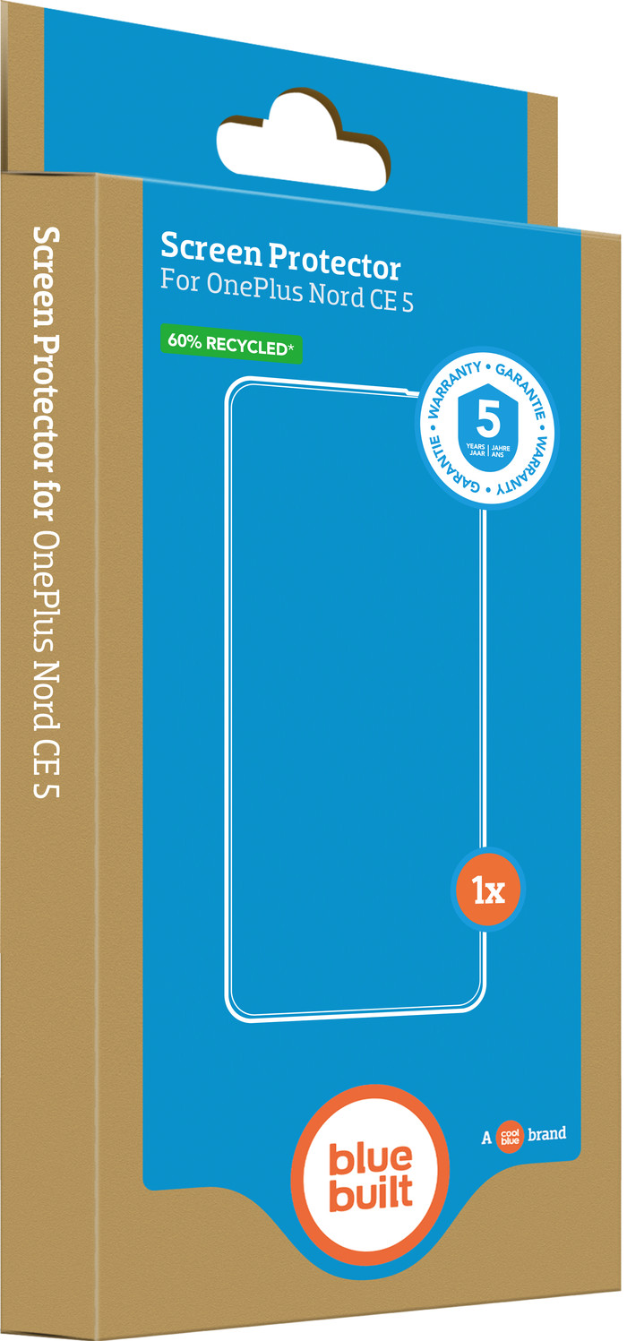 BlueBuilt OnePlus Nord CE 5 Screen Protector Glass packaging