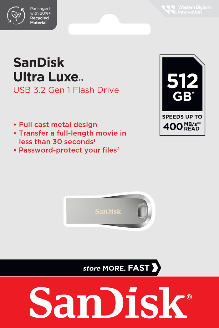 SanDisk Ultra Luxe USB 3.2 512GB packaging