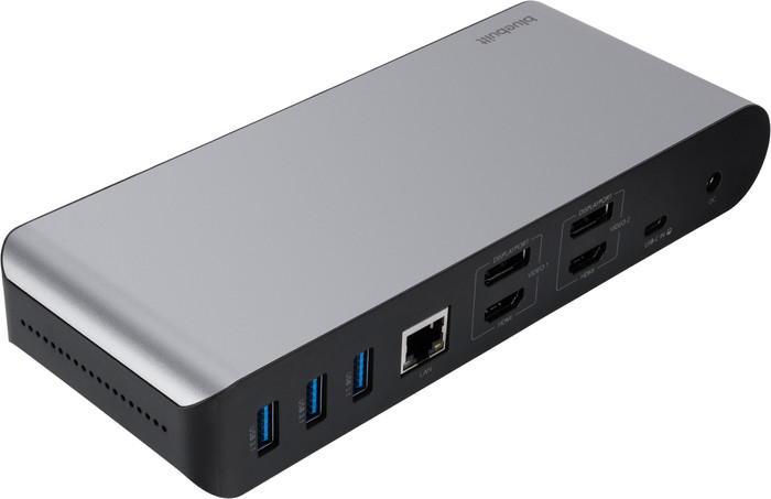 BlueBuilt DisplayLink Dockingstation Pro mit USB-C Silber rückseite