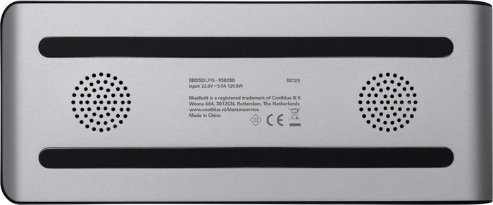 BlueBuilt DisplayLink Dockingstation Pro mit USB-C Silber unten