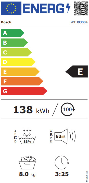 Bosch WTH83004 energielabel