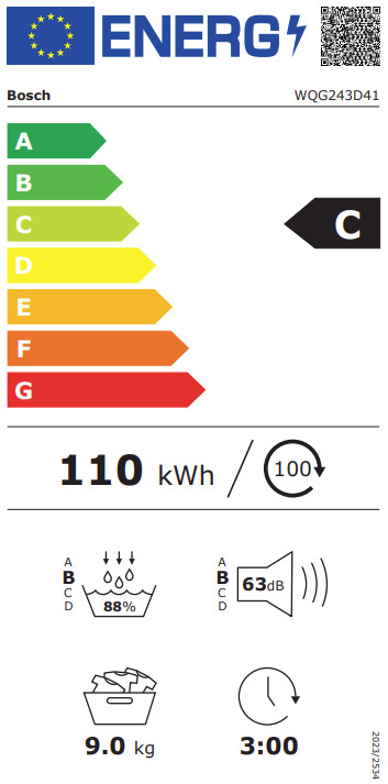 Bosch WQG243D41 energy label
