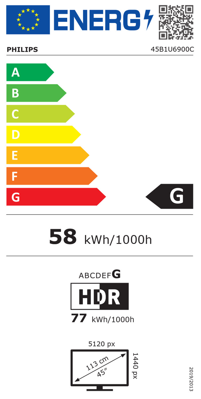 Philips 45B1U6900C/00 energy label