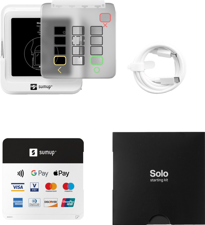 SumUp Solo 4G Mobiles Kartenlesegerat + Ladestation zubehör
