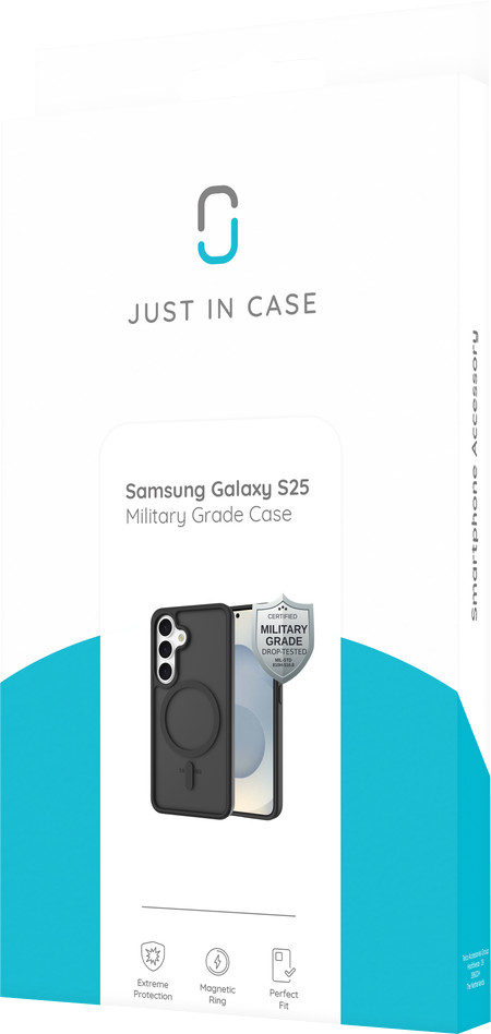 Just in Case Back Cover with Fall Protection Samsung Galaxy S24 Black with Magnet packaging