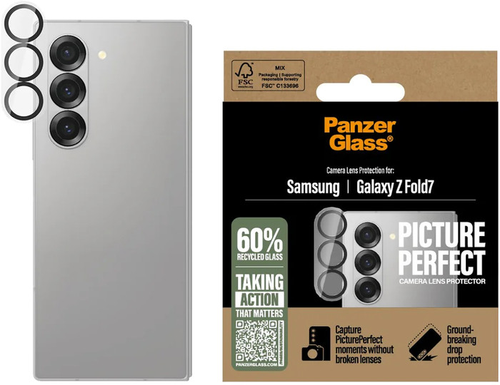 PanzerGlass PicturePerfect Samsung Galaxy Z Fold7 Kameraobjektivschutz Glas detail