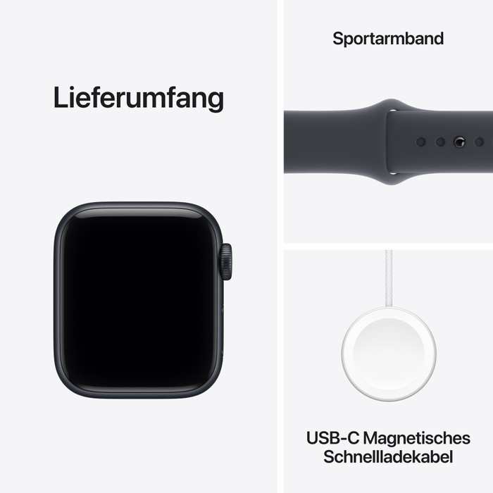 Apple Watch SE (2025) 40 mm Mitternacht Sportarmband S/M visueller lieferant