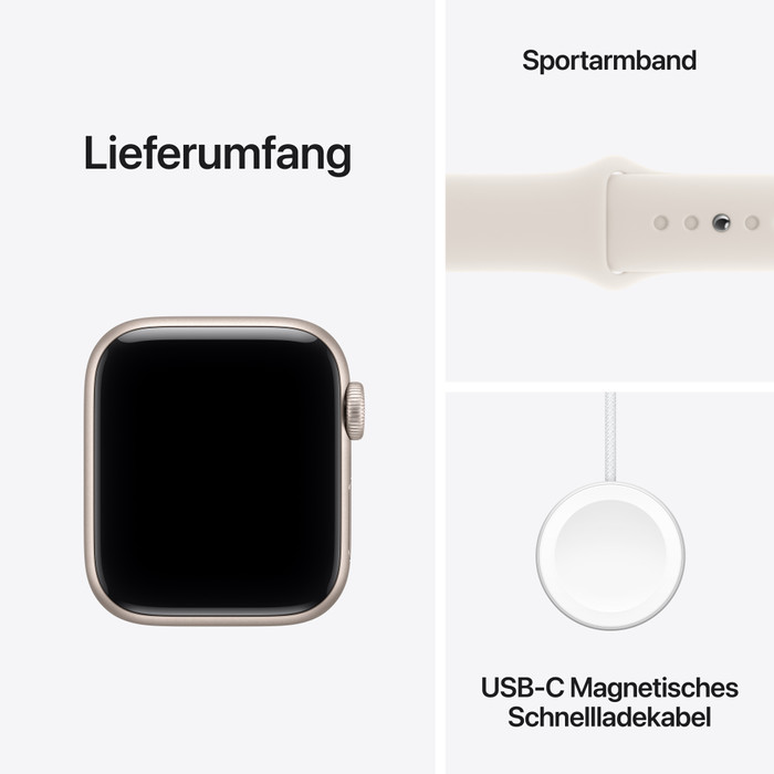 Apple Watch SE (2025) 5G 40 mm Polarstern Sportarmband M/L visueller lieferant