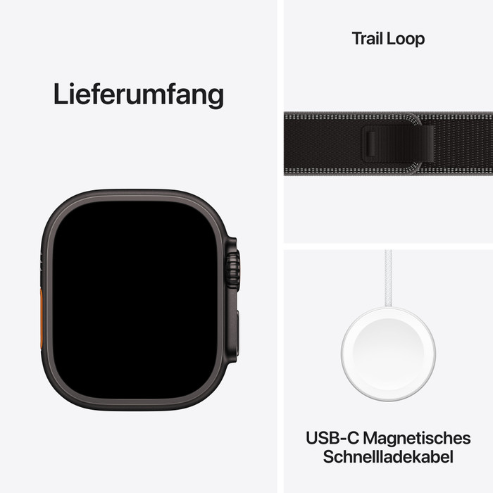 Apple Watch Ultra 3 5G 49 mm Schwarz Trail Loop S/M visueller lieferant