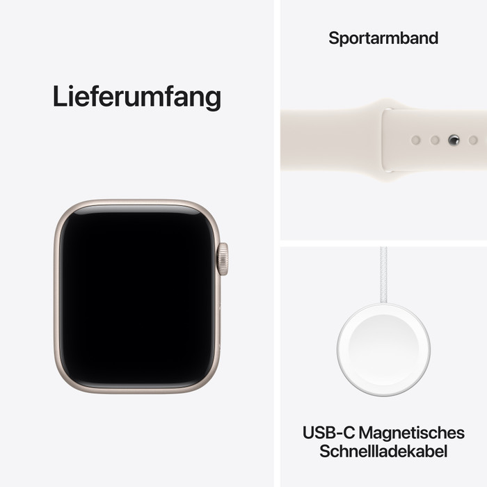 Apple Watch SE (2025) 44 mm Polarstern Sportarmband M/L visueller lieferant