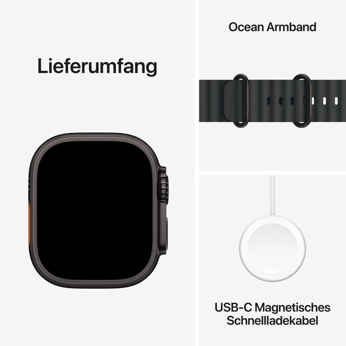 Apple Watch Ultra 3 5G 49 mm Schwarz Ocean Armband visueller lieferant