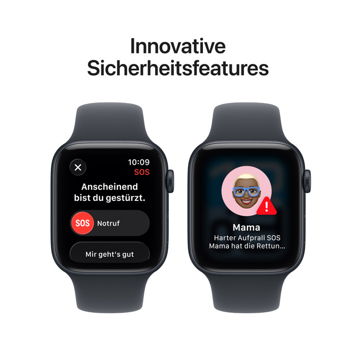 Apple Watch SE (2025) 44 mm Mitternacht Sportarmband S/M visueller lieferant